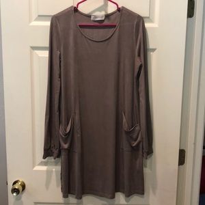 Taupe suede dress